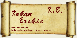 Kokan Boškić vizit kartica
